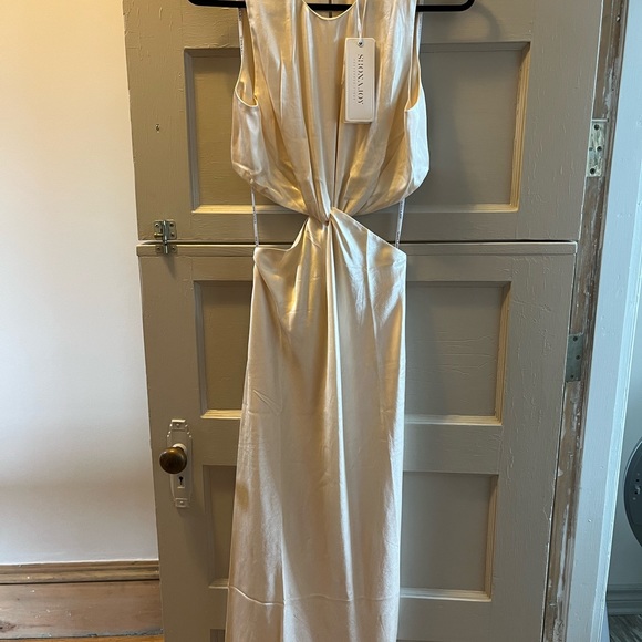 Shona Joy Twist Front Sleeveless Midi Dress - Cream, sz 4, worn once - Picture 6 of 7